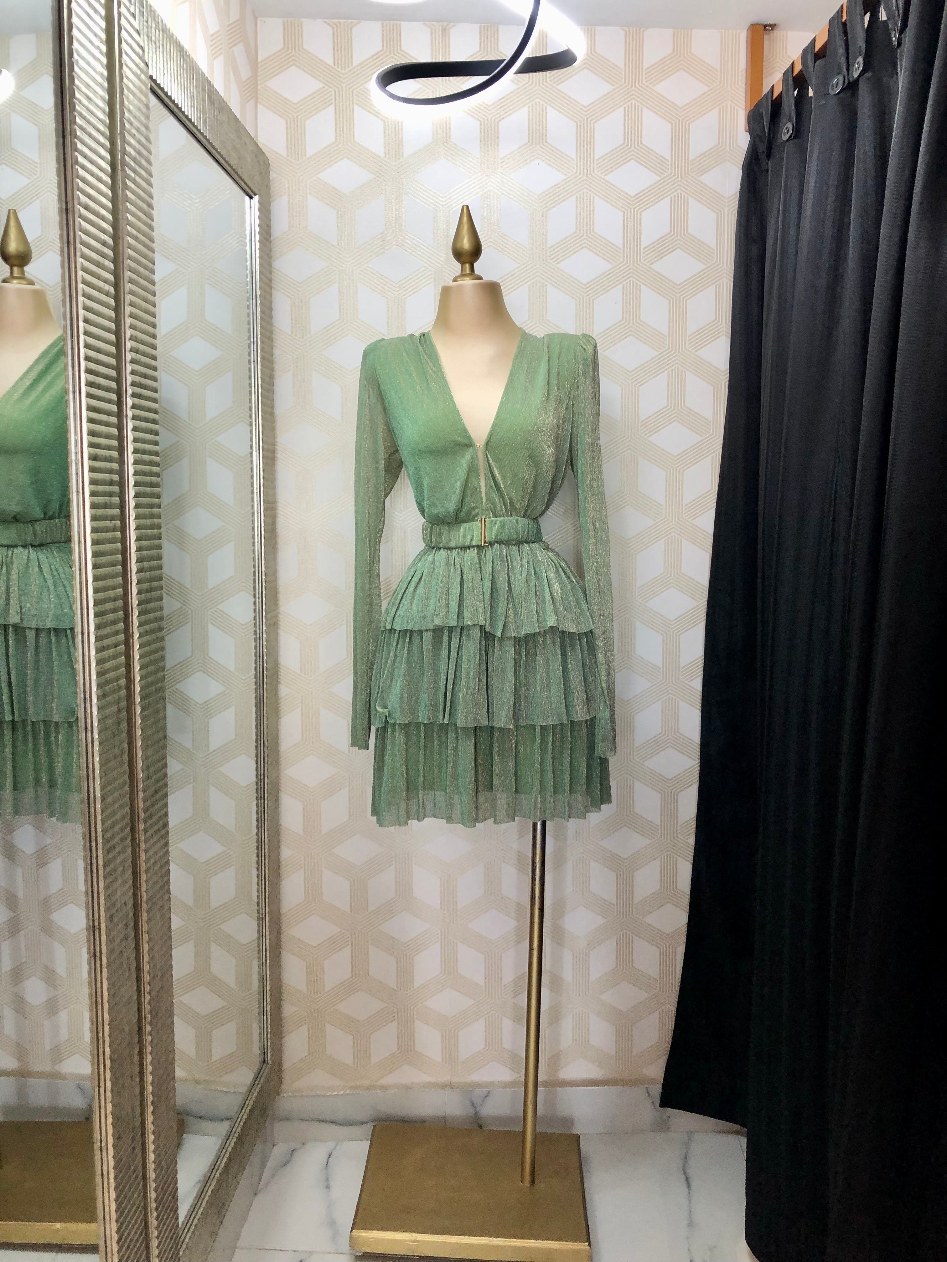 Vestido Verde con Brillos