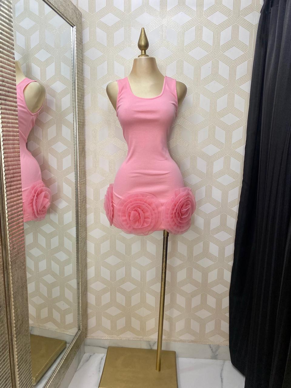 Vestido Corto Rosa